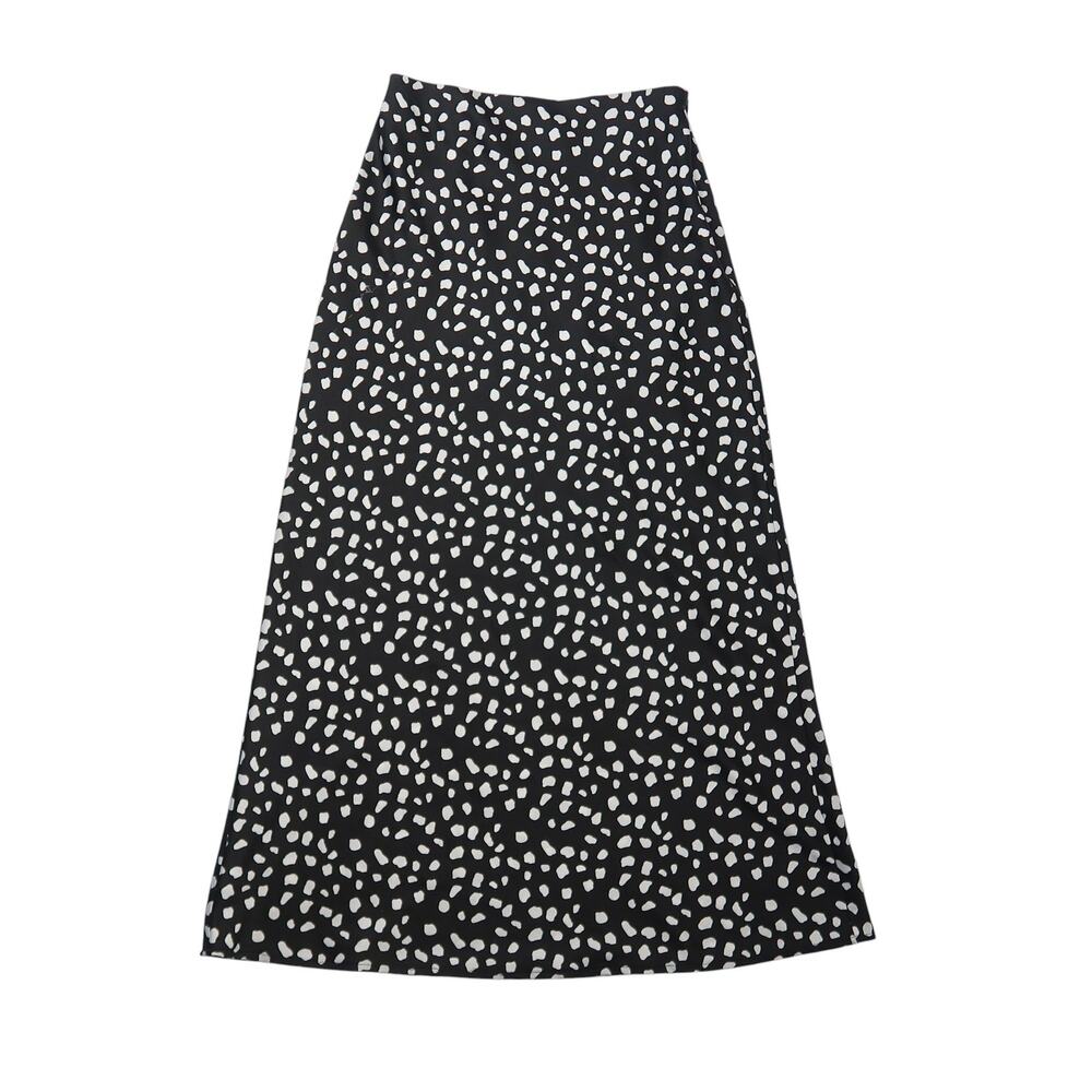 Alice in the Eve Black and White Dot Print Maxi Skirt S